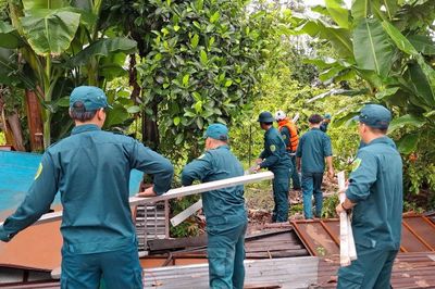 An Giang: Sạt lở khiến 3 căn nhà bị ảnh hưởng