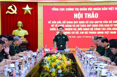 Sửa đổi, bổ sung các quy định bảo đảm tổ chức đảng trong Quân đội đồng bộ, thống nhất