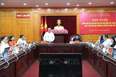 Thông qua dự thảo báo cáo kết quả kiểm tra, giám sát đối với Ban Thường vụ Tỉnh ủy Lạng Sơn