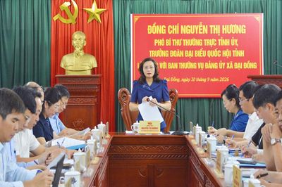 Phó Bí thư Thường trực Tỉnh ủy Nguyễn Thị Hương làm việc với Ban Thường vụ Đảng ủy xã Đại Đồng