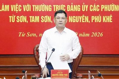 Bí thư Tỉnh ủy Nguyễn Hồng Thái làm việc với Thường trực Đảng ủy 4 phường khu vực Từ Sơn