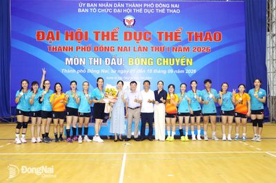 Nam Công an thành phố Đồng Nai, nữ phường Tam Hiệp vô địch môn bóng chuyền Đại hội Thể dục thể thao thành phố Đồng Nai lần thứ I