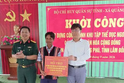 Khởi công xây dựng khu tập thể dục ngoài trời tại bon Choih, xã Quảng Phú
