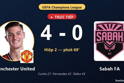 TRỰC TIẾPTrực tiếp Manchester United vs Sabah FA: Manchester United nới rộng cách biệt 4-0