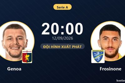 TRỰC TIẾPTrực tiếp Genoa vs Frosinone: Đội hình xuất phát