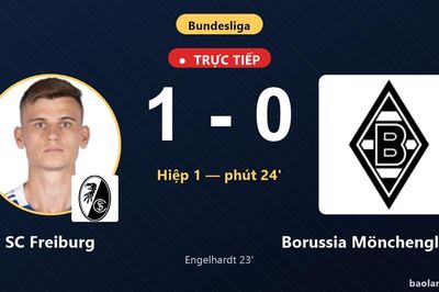 TRỰC TIẾPTrực tiếp SC Freiburg vs Borussia Mönchengladbach: SC Freiburg mở tỷ số