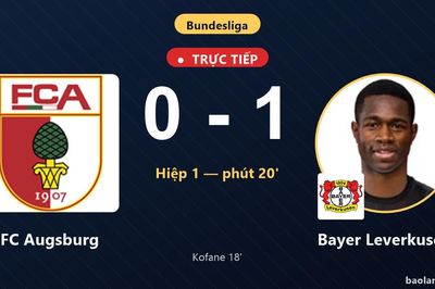 TRỰC TIẾPTrực tiếp FC Augsburg vs Bayer Leverkusen: Hết hiệp 1, Bayer Leverkusen dẫn 1-0