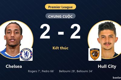 Chia điểm kịch tính tại Stamford Bridge, Chelsea và Hull City kìm chân nhau ở top 4