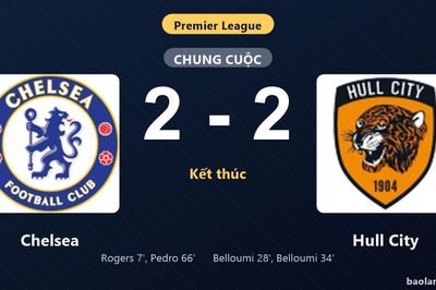 Thống kê trận đấu Chelsea 2-2 Hull City: Màn rượt đuổi tỷ số mãn nhãn