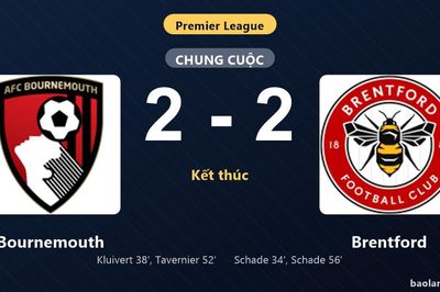 Thống kê trận đấu Bournemouth 2-2 Brentford: Màn rượt đuổi tỷ số mãn nhãn