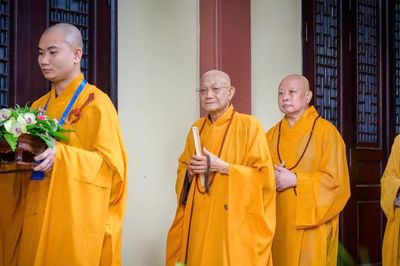 Đại giới đàn Thanh Kiểm: Hòa thượng Thích Lệ Trang và Ban Kiến đàn thăm giới tử tại chùa Huệ Nghiêm