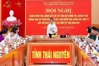 Thông qua dự thảo báo cáo kết quả kiểm tra, giám sát (đợt 3) đối với Ban Thường vụ Tỉnh ủy Thái Nguyên