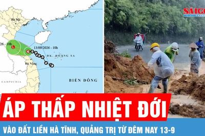 Dự báo đêm nay 13-9, áp thấp nhiệt đới vào đất liền từ Hà Tĩnh đến Quảng Trị