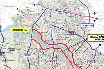 Hà Nội dự kiến làm trục đại lộ 10 làn hai bên sông Hồng