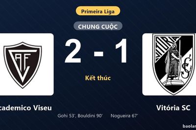 Thống kê trận đấu Academico Viseu 2-1 Vitória SC: Mohamed Bouldini tỏa sáng, Academico Viseu giành trọn 3 điểm