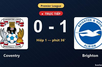 TRỰC TIẾPTrực tiếp Coventry vs Brighton: Hiệp 2 bắt đầu, Brighton dẫn 1-0
