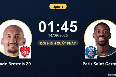 TRỰC TIẾPTrực tiếp Stade Brestois 29 vs Paris Saint Germain: Đội hình xuất phát