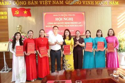 Phú Thọ: Phường Vĩnh Yên công bố, trao quyết định thành lập Đảng bộ các trường học
