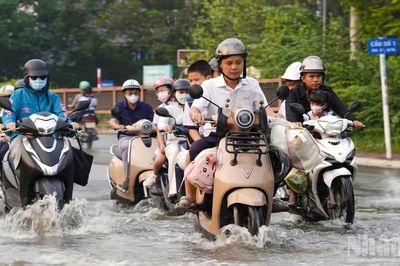 [Ảnh] Triều cường đạt đỉnh, nhiều khu vực Thành phố Hồ Chí Minh ngập sâu