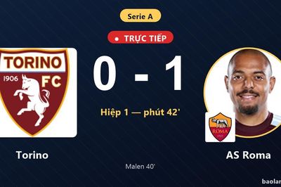 TRỰC TIẾPTrực tiếp Torino vs AS Roma: Hiệp 2 bắt đầu, AS Roma dẫn 1-0
