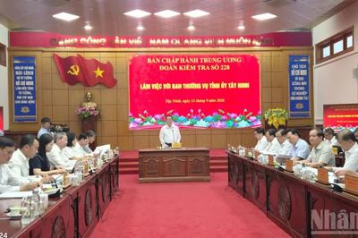 Đoàn kiểm tra, giám sát của Bộ Chính trị làm việc với Ban Thường vụ Tỉnh ủy Tây Ninh