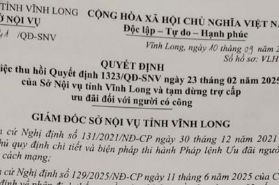 Sở Nội vụ tỉnh Vĩnh Long bất ngờ thu hồi quyết định hành chính trước ngày xét xử
