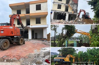 Ra quân tháo dỡ công trình, bàn giao mặt bằng tuyến giao thông thuộc Tiểu dự án đô thị Tĩnh Gia