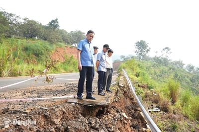 Sớm khắc phục điểm sạt lở trên đường liên xã Thọ Sơn - Đak Nhau