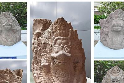 Đánh giá giá trị tượng sư tử Tháp Mẫm và phù điêu Naga Dương Long