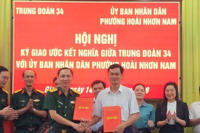 Trung đoàn 34 kết nghĩa với phường Hoài Nhơn Nam