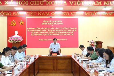Đoàn Kiểm tra số 1 kiểm tra việc thực hiện một số nhiệm vụ công tác tại phường Lương Văn Tri