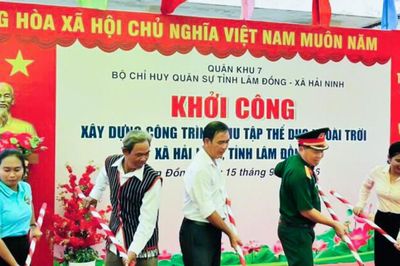 Khởi công công trình thể dục ngoài trời tại xã Hải Ninh