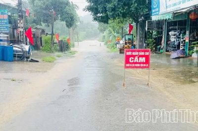 Mưa lớn, 4 ngầm tại xã Toàn Thắng bị ngập sâu