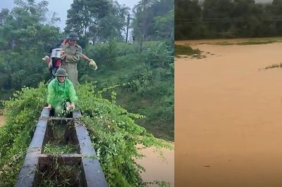 Vượt mương giữa lũ xiết, hỗ trợ sản phụ sinh con tại nhà