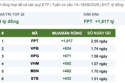 Một cổ phiếu dự báo được các ETF mua ròng hơn 1.000 tỷ trong tuần này