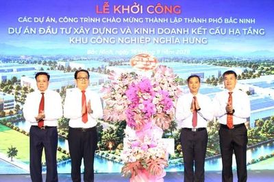 Chủ tịch HĐND tỉnh Bắc Ninh Nguyễn Việt Oanh dự lễ khởi công dự án Khu công nghiệp Nghĩa Hưng