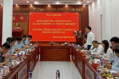 Đoàn giám sát số 15 của tỉnh làm việc với Đảng ủy phường Mường Lay