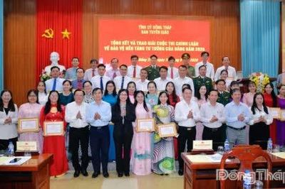 Đồng Tháp: Trao giải Cuộc thi chính luận về bảo vệ nền tảng tư tưởng của Đảng năm 2026