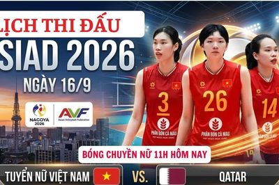 Lịch thi đấu ASIAD 2026 ngày 16/9: Tuyển bóng chuyền nữ Việt Nam chạm trán Qatar