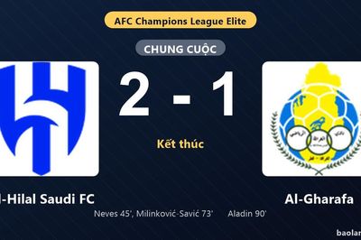 Thống kê trận đấu Al-Hilal Saudi FC 2-1 Al-Gharafa: Sergej Milinković-Savić tỏa sáng, Al-Hilal Saudi FC giành trọn 3 điểm