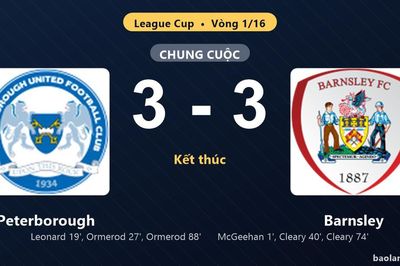 Thống kê trận đấu Peterborough 3-3 Barnsley: Màn rượt đuổi tỷ số mãn nhãn