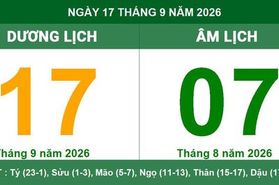 Xem lịch Âm Dương ngày 17/9/2026: Chi tiết giờ hoàng đạo và việc nên triển khai
