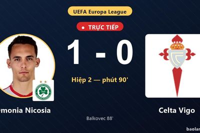 TRỰC TIẾPTrực tiếp Omonia Nicosia vs Celta Vigo: Omonia Nicosia mở tỷ số