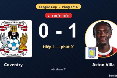 TRỰC TIẾPTrực tiếp Coventry vs Aston Villa: Aston Villa mở tỷ số