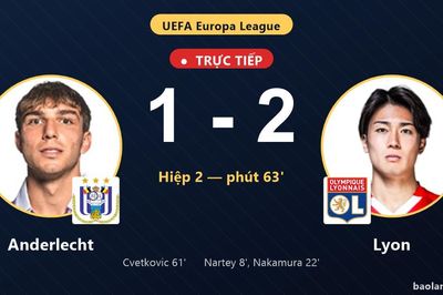 TRỰC TIẾPTrực tiếp Anderlecht vs Lyon: Anderlecht rút ngắn cách biệt 1-2