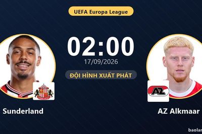 TRỰC TIẾPTrực tiếp Sunderland vs AZ Alkmaar: Sunderland lấn lướt nhưng chưa thể mở tỷ số, chưa có bàn thắng