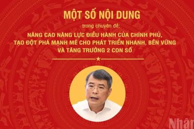 [Infographic] Một số nội dung trong chuyên đề 'Nâng cao năng lực điều hành của Chính phủ, tạo đột phá mạnh mẽ cho phát triển nhanh, bền vững và tăng trưởng 2 con số'