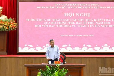 [Ảnh] Tổng Bí thư, Chủ tịch nước Tô Lâm chủ trì Hội nghị thông qua dự thảo báo cáo kết quả kiểm tra, giám sát đối với Ban Thường vụ Thành ủy Hà Nội (đợt 3)