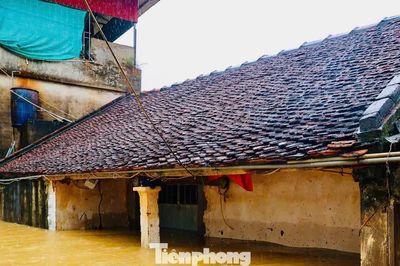 Hà Nội: Ngập gần tới mái nhà, người dân tất tả chạy lũ