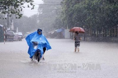 Thái Nguyên mưa lớn, cảnh báo ngập sâu nhiều tuyến phố